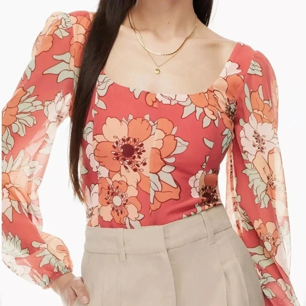 NWT ARITZIA WILFRED Grace Floral Corset Top